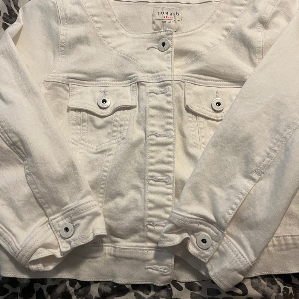 torrid White Jean Jacket